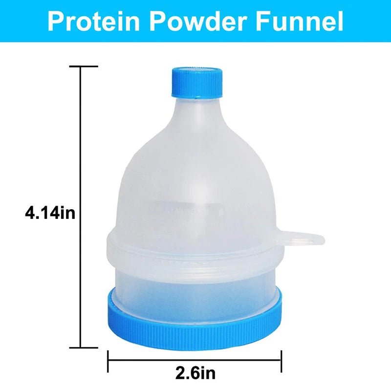 Portable Protein Powder Funnel for Water & Shaker Bottles