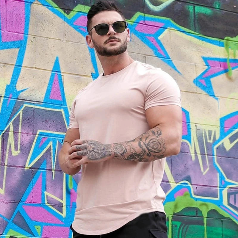 Men’s Gym Sport T-Shirt – High Quality Cotton Fitness Shirt