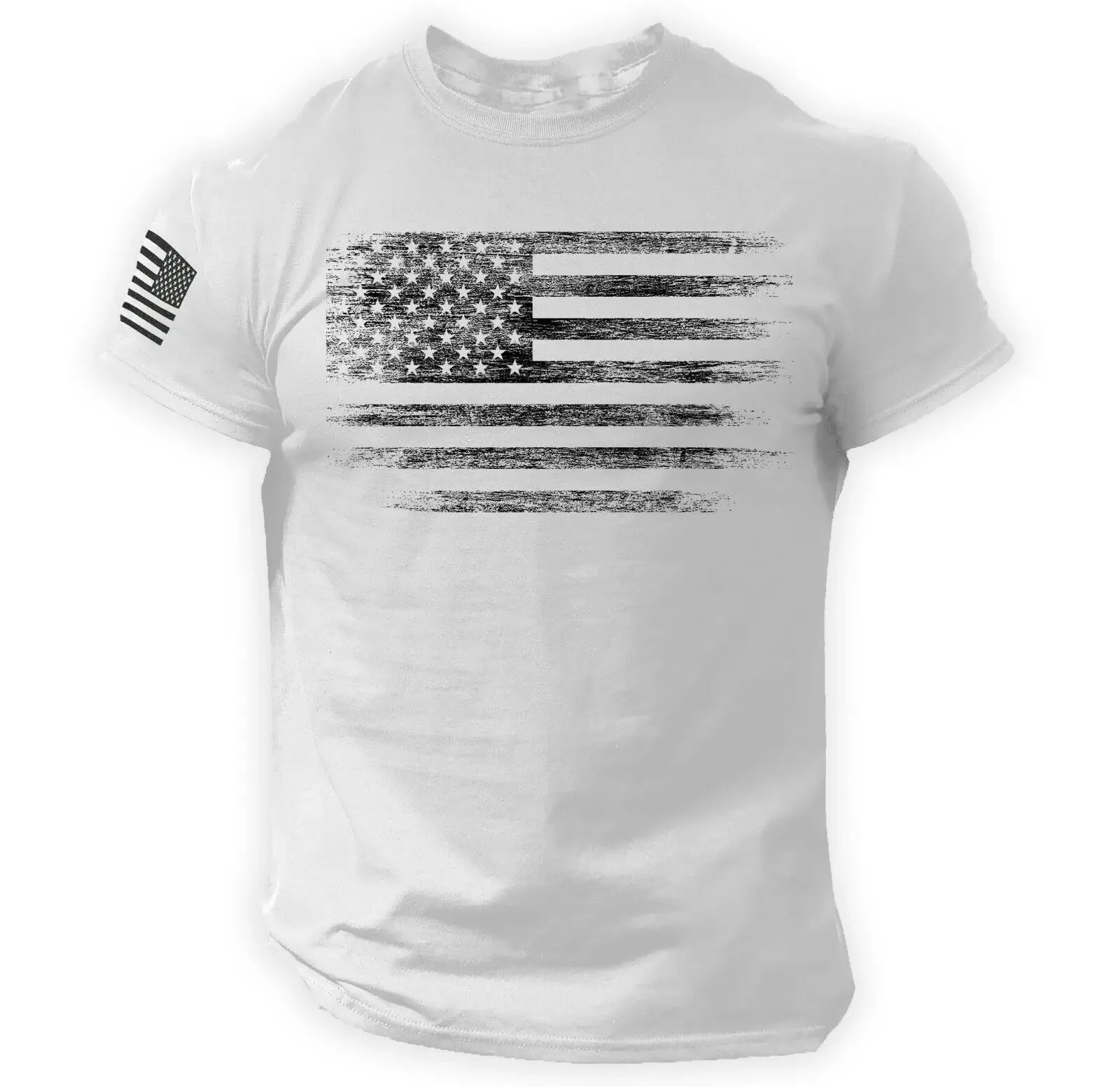 Men’s Oversized Gym T-Shirt – 3D USA Flag Print, Breathable Sports Tee