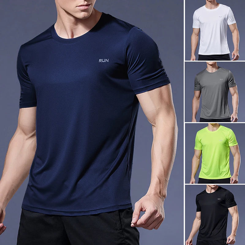 Men’s Quick-Dry Running & Gym T-Shirt – Short Sleeve Fitness Top