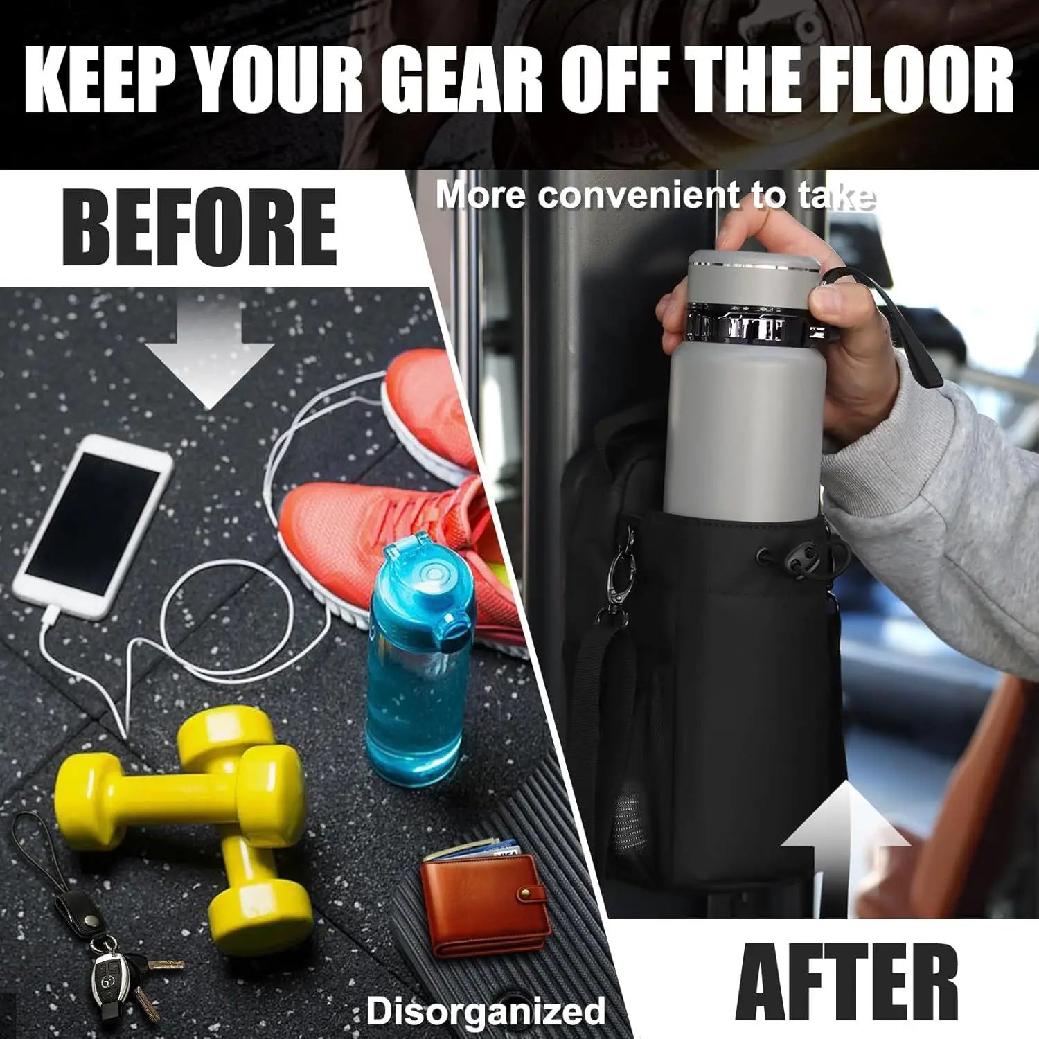 Magnetic Gym Water Bottle Holder