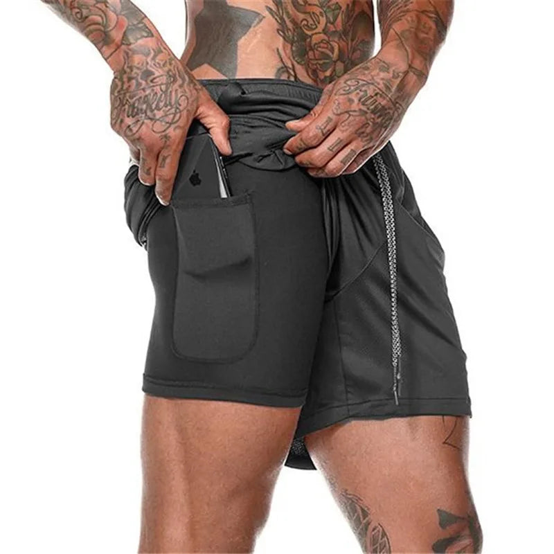 Men’s Gym Sports Shorts 2-in-1