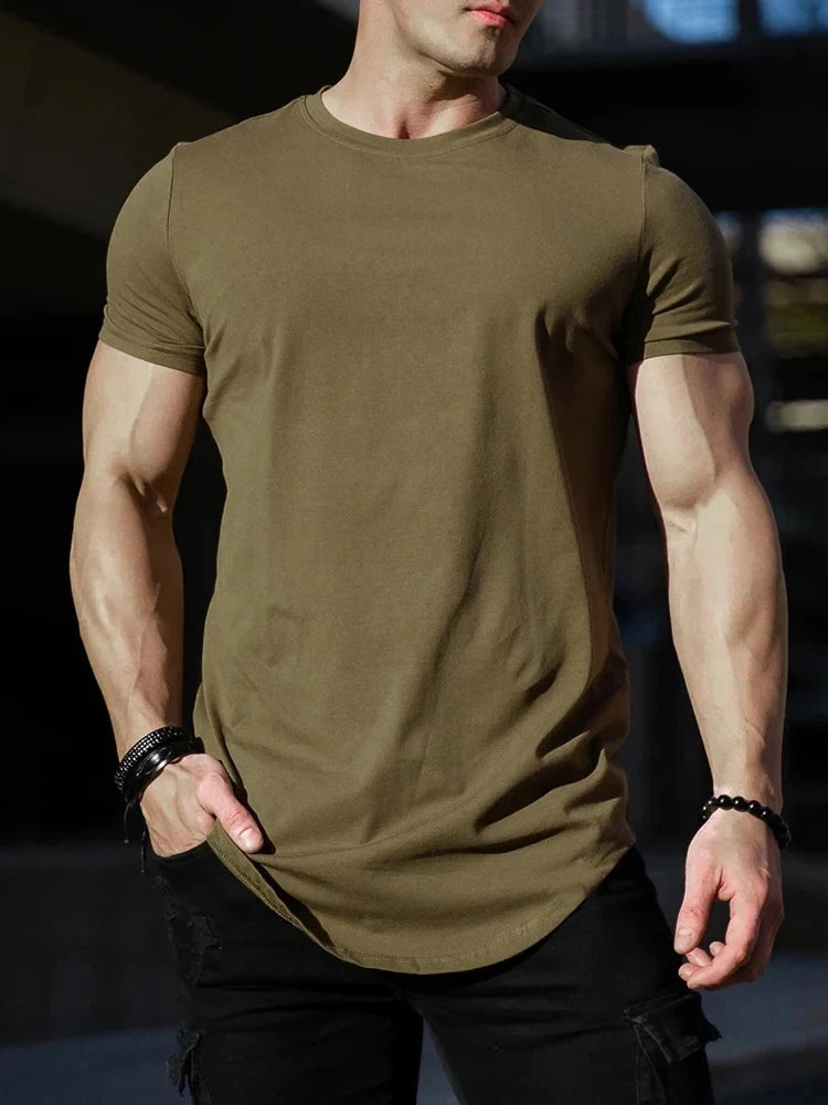 Men’s Gym Sport T-Shirt – High Quality Cotton Fitness Shirt