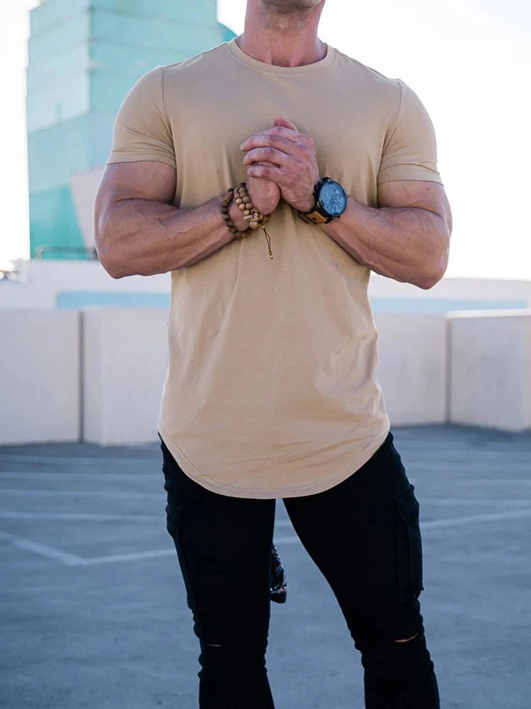 Men’s Gym Sport T-Shirt – High Quality Cotton Fitness Shirt