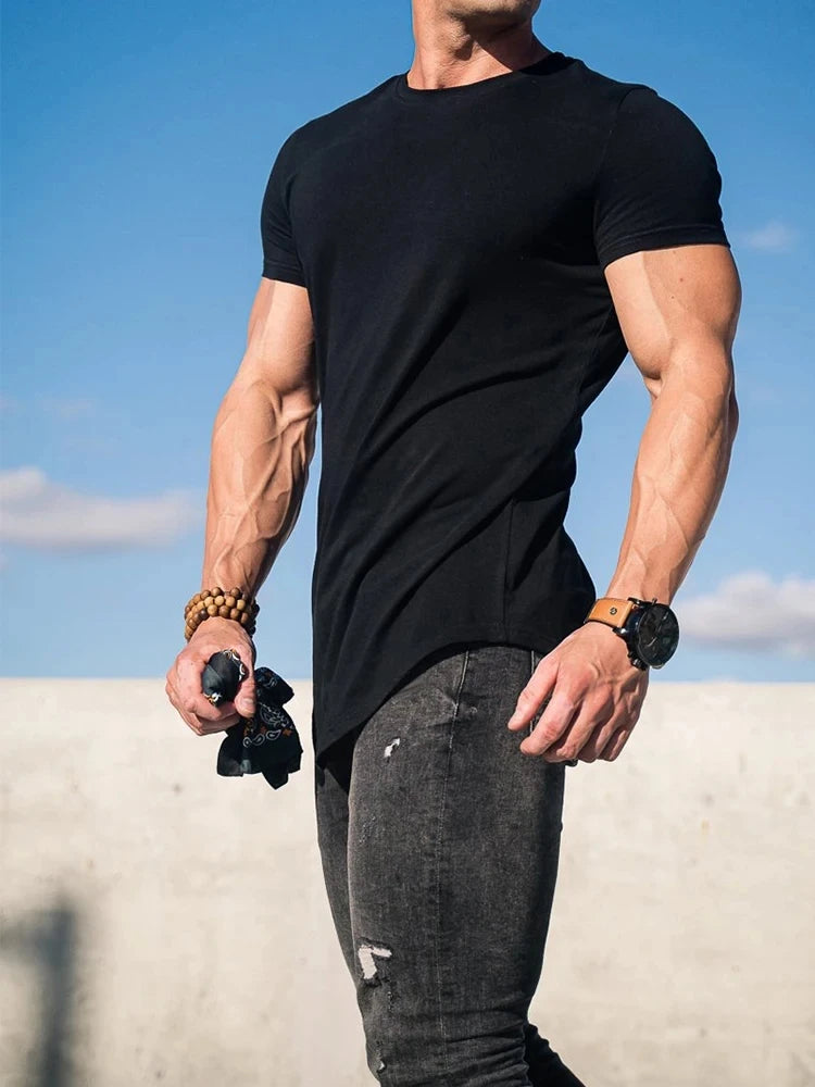 Men’s Gym Sport T-Shirt – High Quality Cotton Fitness Shirt