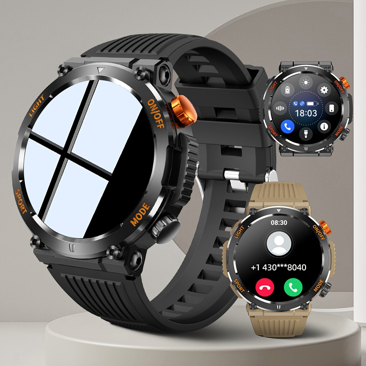 QTLJJBY Rugged Smart Watch with Call Function